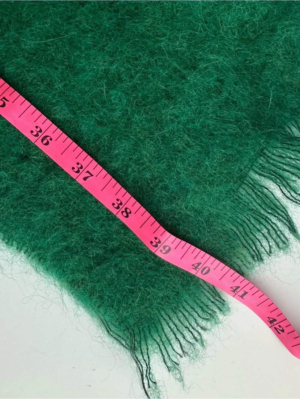 Baum Und Pferdgarten Scarf Wrap Green Mohair Wool Alpaca 11” X 80” Italy